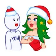 Sticker Santa Girl