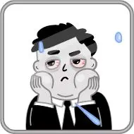 Sticker Tired Person