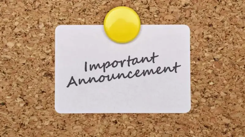 Announcement 